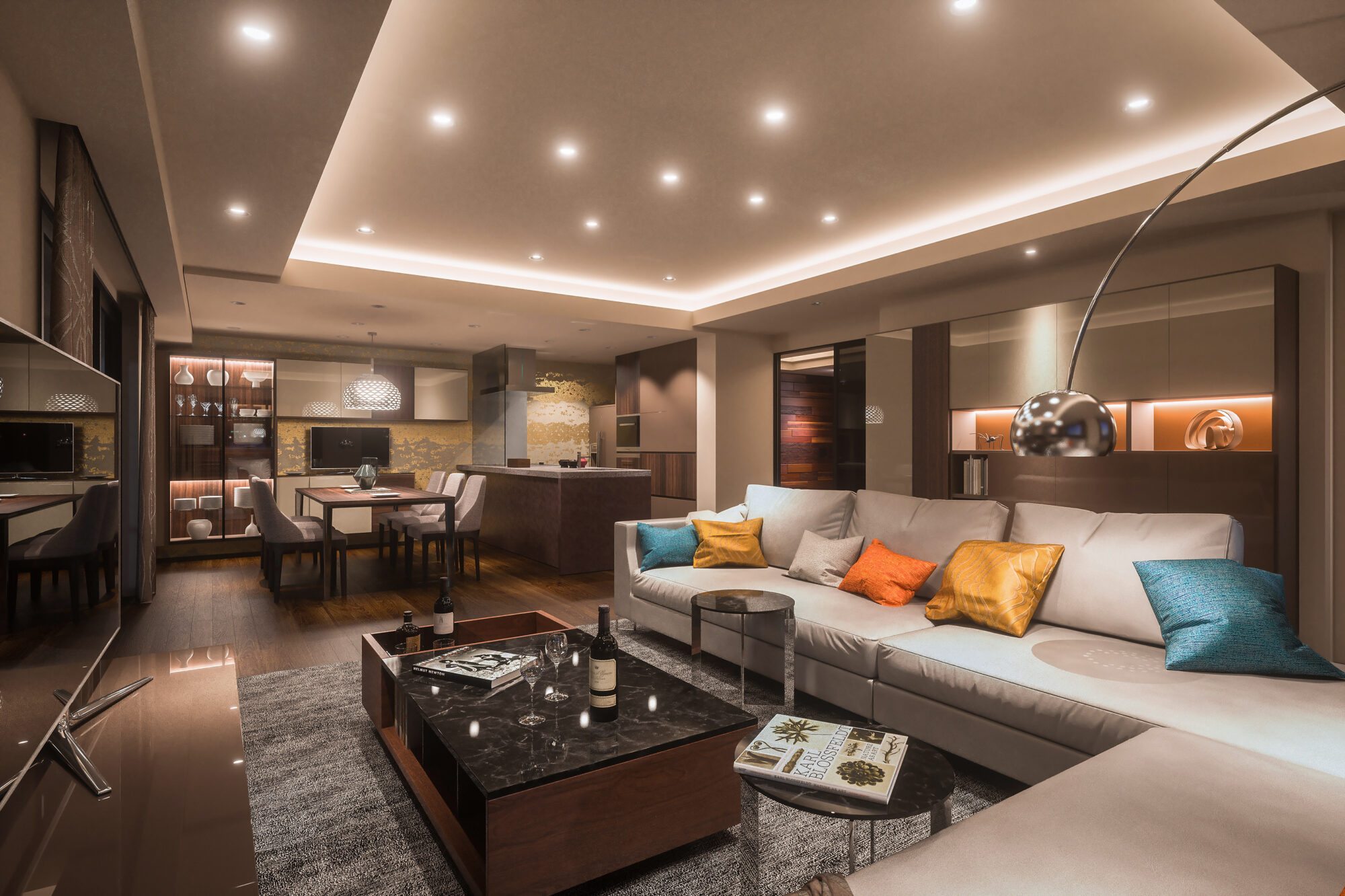 Interior design rendering for Penthouse in Osaka (JP) - ©2014-now massimociani.com - Courtesy Studio Curanzio
