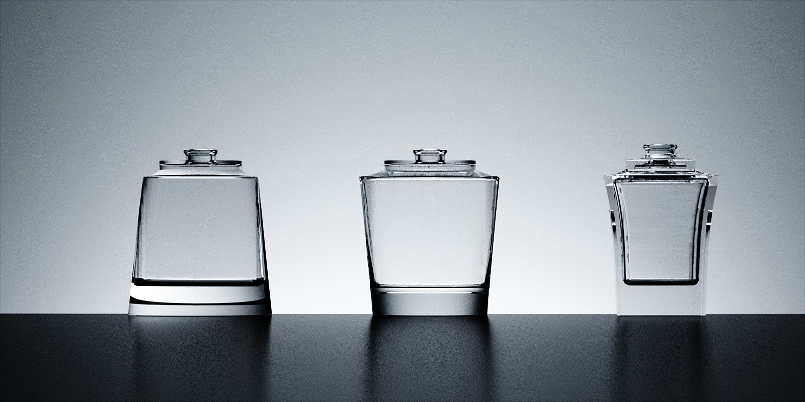Render of glassware for company catalog